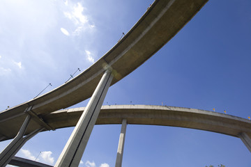 Large elevated traffic highway