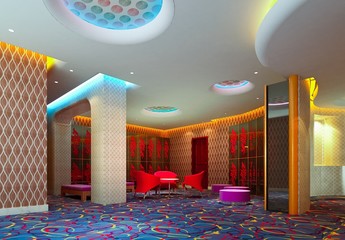 a reception room. 3d render, hall