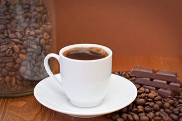 cup of coffee and chocolate