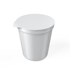 Blank yogurt cup isolated on white