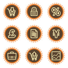 E-business web icons, vintage buttons