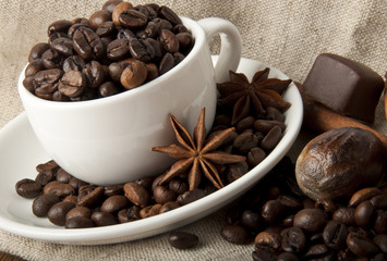 coffee grains and spices