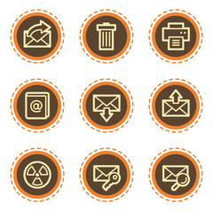 E-mail web icons set 2, vintage buttons