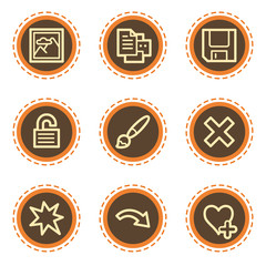 Image viewer web icons set 2, vintage buttons