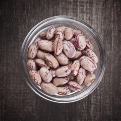 beans in a glass bowl