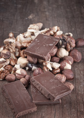 pieces of chocolate with nuts