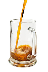 Dark beer. Photo pour beer into a glass