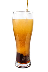 Dark beer. Photo pour beer into a glass