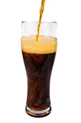 Dark beer. Photo pour beer into a glass