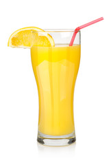 Orange juice in a big glass