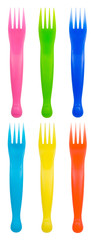 Fototapeta na wymiar colored forks