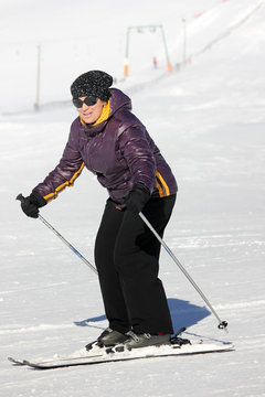 Woman on the ski
