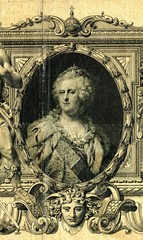 Detail of vintage 100 rouble banknote of Russian Empire