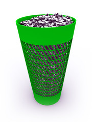 3D rendered isolated full recycle bin