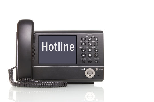 schwarzes Telefon Hotline Service