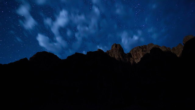 time lapse of night sky and stars