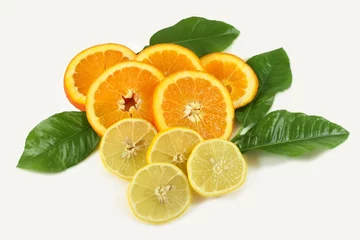 Fotobehang Plakjes fruit Sinaasappel Citroen Citrus