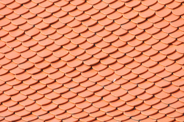 red curve tiles as roof tiles pattern