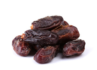 delicious dried dates isolated on white