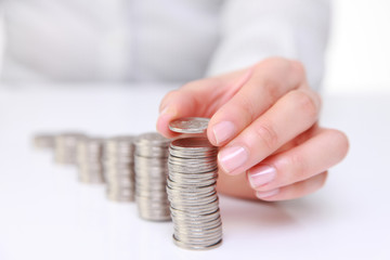 stacking coins