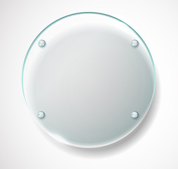 Circle advertising glass board. Place your text