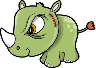 Tough Bad Rhinoceros Safari Animal Vector Illustration Art