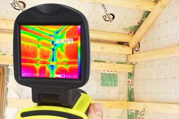 thermography showing weak spots in the thermal insulation