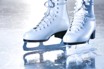 Gardinen Dramatic landscape blue shot of ice skates © Vit Kovalcik