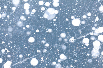 Deep ice with frozen bubbles and a single crack