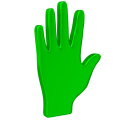 Obraz premium Green hand icon 3d