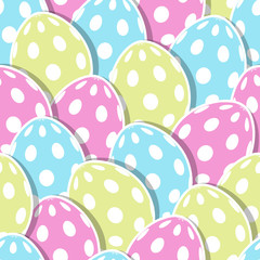 Seamless Pattern Eggs Dots Pink/Blue/Green Pastel