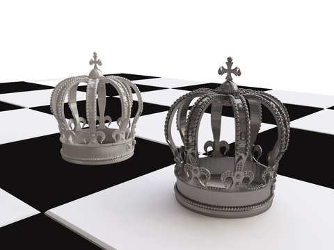 Chess Concept with Crowns