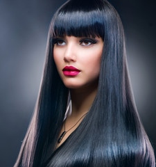 Beautiful Brunette Girl. Healthy Long Hair