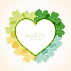 heart frame with clover