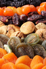 Dried fruits close up