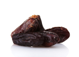 delicious dried dates isolated on white