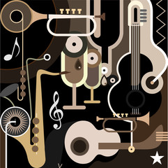 Naklejki  Music Background - abstract vector illustration