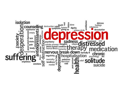 "DEPRESSION" Tag Cloud (depressed health mental illness suicide)