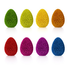 Eier flauschig bunt