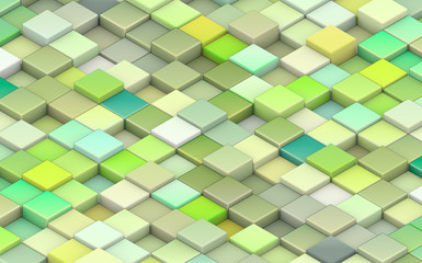 3d green cubes in different shades of green