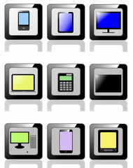 Technology Icon, Button Collection, signs and symbols multimedia