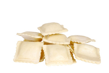 Isolated uncooked ravioli