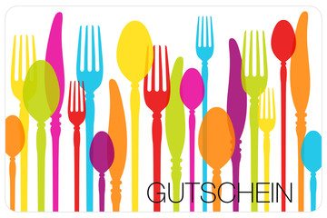 Gutschein Besteck bunt