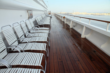 Deck on a cruise ship Mediterranean sea