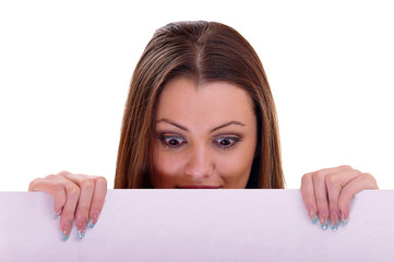 Woman holding a sheet of paper