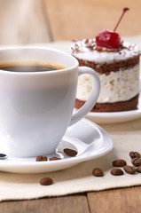 Fototapeta na wymiar Cake and coffee cup