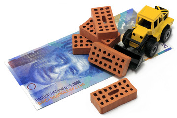 backsteine mit schweizerfranken