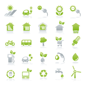 vector iconset energy + green lifestyle