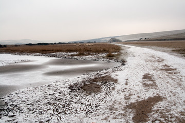 Bleak landscape in from Cuckmere Haven