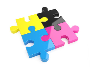 Obraz premium CMYK puzzle